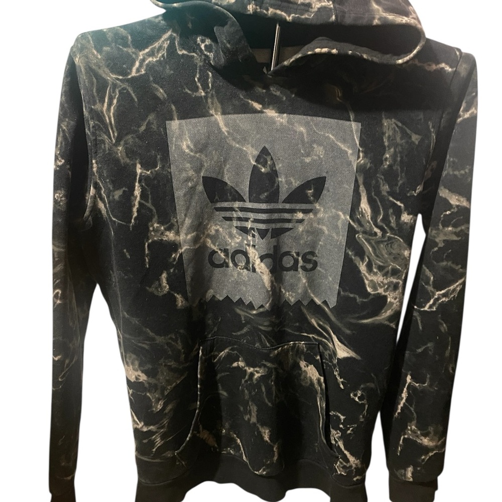 Adidas Marble Black and Cream Men's Hoodie